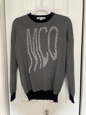McQ by Alexander McQueen Wave Logo Striped Knit top.